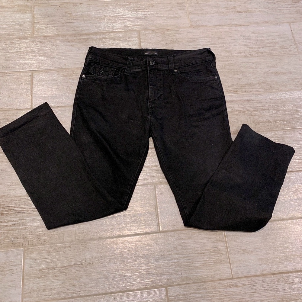 True Religion Men's Black Ricky Relaxed Straight Fit Jeans Flap Pocket Size 36